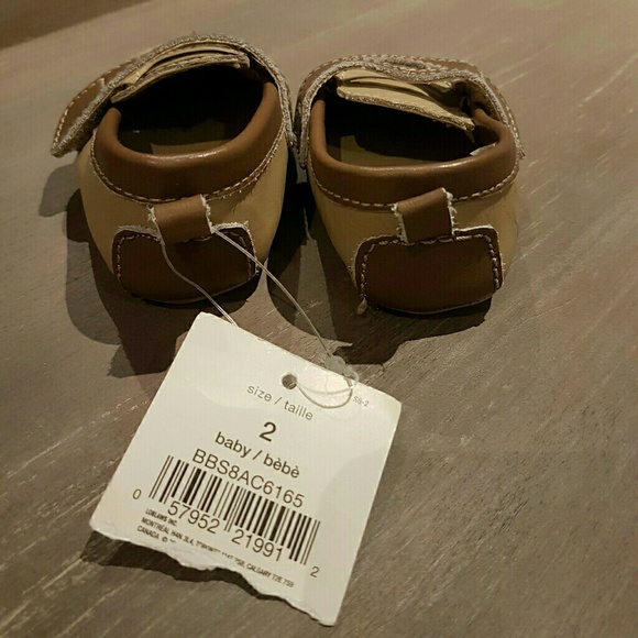 Baby boy Loafer style shoes Tan Brown size 2 NWT - Picture 2 of 3